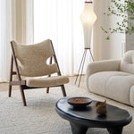 シープボア&シリコンフィル アッシュ材チェア - 快適なリラックス空間のための洗練されたデザイン fme-3136