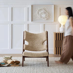 シープボア&シリコンフィル アッシュ材チェア - 快適なリラックス空間のための洗練されたデザイン fme-3136