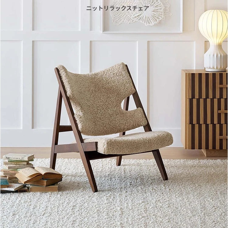 シープボア&シリコンフィル アッシュ材チェア - 快適なリラックス空間のための洗練されたデザイン fme-3136