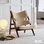 シープボア&シリコンフィル アッシュ材チェア - 快適なリラックス空間のための洗練されたデザイン fme-3136