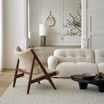 シープボア&シリコンフィル アッシュ材チェア - 快適なリラックス空間のための洗練されたデザイン fme-3136