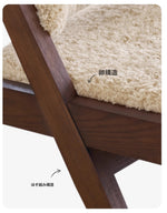 シープボア&シリコンフィル アッシュ材チェア - 快適なリラックス空間のための洗練されたデザイン fme-3136