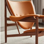 アッシュ材とPUレザーのシールド型デザインチェア - おしゃれで快適なリビングに最適! fme-3137