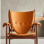 アッシュ材とPUレザーのシールド型デザインチェア - おしゃれで快適なリビングに最適! fme-3137