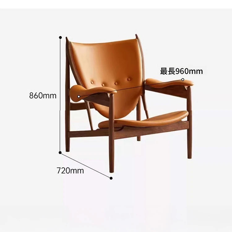 アッシュ材とPUレザーのシールド型デザインチェア - おしゃれで快適なリビングに最適! fme-3137