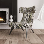 ジブラ模様の多層板コーデュロイチェア - スタイリッシュなリビングルームのアクセントに最適! fme-3138