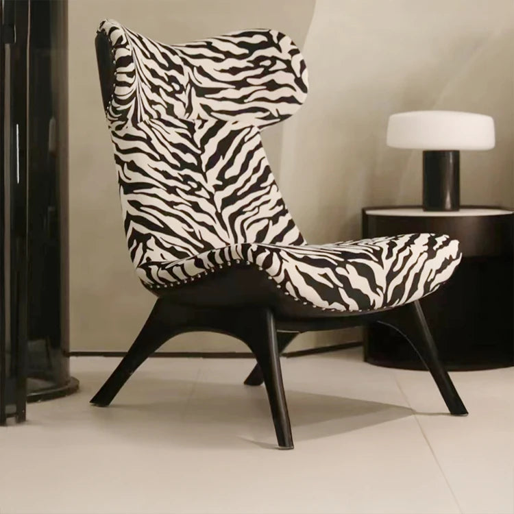 ジブラ模様の多層板コーデュロイチェア - スタイリッシュなリビングルームのアクセントに最適! fme-3138