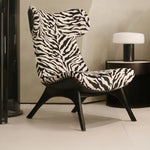ジブラ模様の多層板コーデュロイチェア - スタイリッシュなリビングルームのアクセントに最適! fme-3138
