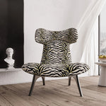 ジブラ模様の多層板コーデュロイチェア - スタイリッシュなリビングルームのアクセントに最適! fme-3138