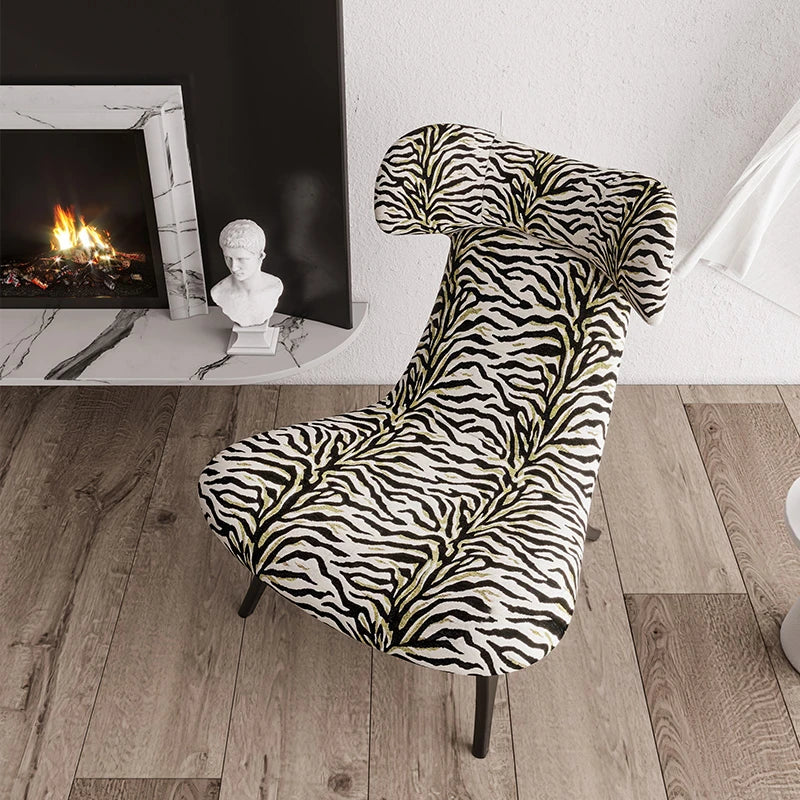 ジブラ模様の多層板コーデュロイチェア - スタイリッシュなリビングルームのアクセントに最適! fme-3138