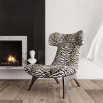 ジブラ模様の多層板コーデュロイチェア - スタイリッシュなリビングルームのアクセントに最適! fme-3138