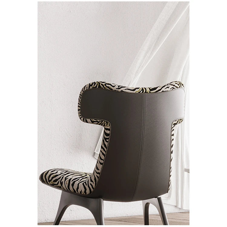 ジブラ模様の多層板コーデュロイチェア - スタイリッシュなリビングルームのアクセントに最適! fme-3138