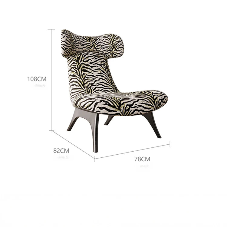 ジブラ模様の多層板コーデュロイチェア - スタイリッシュなリビングルームのアクセントに最適! fme-3138