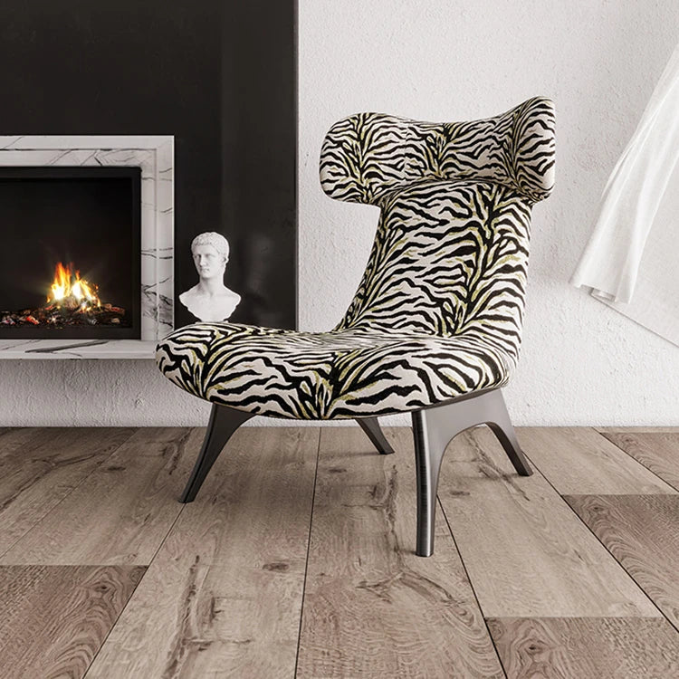 ジブラ模様の多層板コーデュロイチェア - スタイリッシュなリビングルームのアクセントに最適! fme-3138