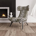 ジブラ模様の多層板コーデュロイチェア - スタイリッシュなリビングルームのアクセントに最適! fme-3138