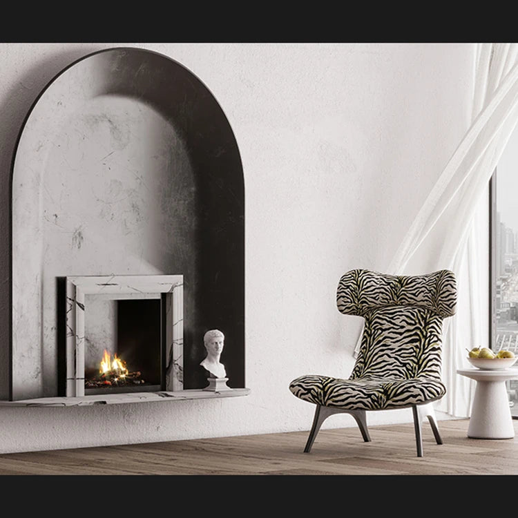 ジブラ模様の多層板コーデュロイチェア - スタイリッシュなリビングルームのアクセントに最適! fme-3138