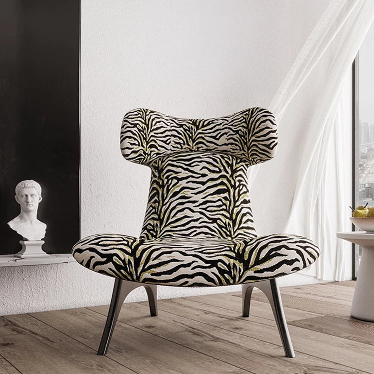 ジブラ模様の多層板コーデュロイチェア - スタイリッシュなリビングルームのアクセントに最適! fme-3138