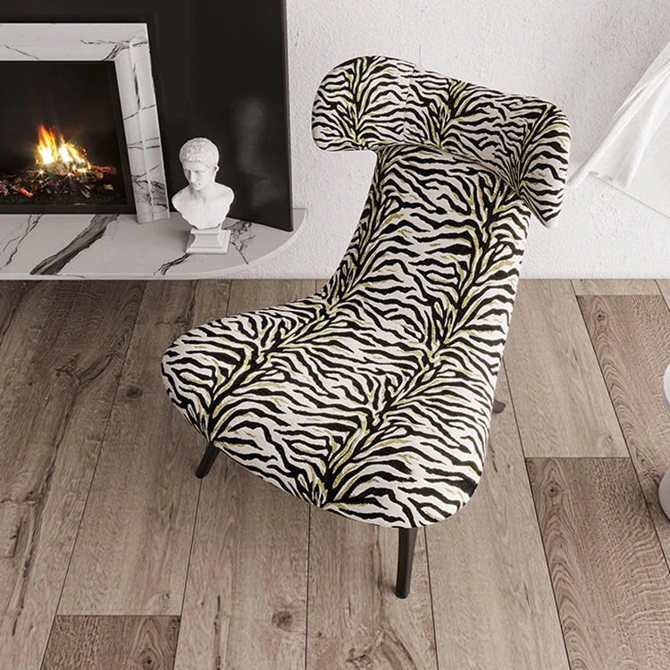 ジブラ模様の多層板コーデュロイチェア - スタイリッシュなリビングルームのアクセントに最適! fme-3138