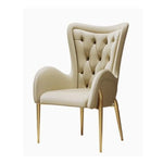 高級感あふれる無垢材・ステンレス製PUレザー チェア | おしゃれなインテリアに最適なリビングルーム用椅子 fmfd-5052