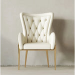 高級感あふれる無垢材・ステンレス製PUレザー チェア | おしゃれなインテリアに最適なリビングルーム用椅子 fmfd-5052