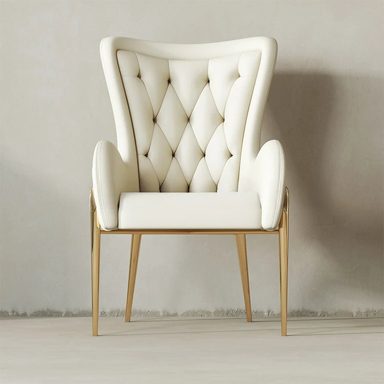 高級感あふれる無垢材・ステンレス製PUレザー チェア | おしゃれなインテリアに最適なリビングルーム用椅子 fmfd-5052