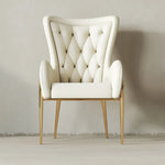 高級感あふれる無垢材・ステンレス製PUレザー チェア | おしゃれなインテリアに最適なリビングルーム用椅子 fmfd-5052