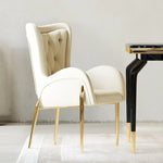 高級感あふれる無垢材・ステンレス製PUレザー チェア | おしゃれなインテリアに最適なリビングルーム用椅子 fmfd-5052