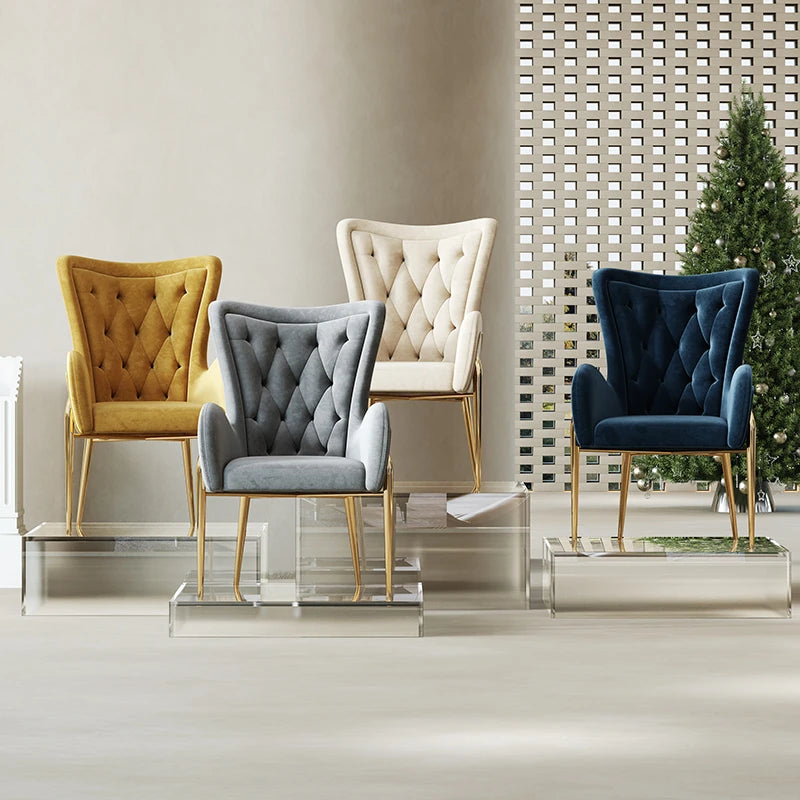 高級感あふれる無垢材・ステンレス製PUレザー チェア | おしゃれなインテリアに最適なリビングルーム用椅子 fmfd-5052