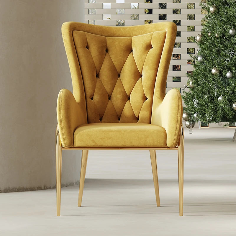 高級感あふれる無垢材・ステンレス製PUレザー チェア | おしゃれなインテリアに最適なリビングルーム用椅子 fmfd-5052