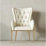 高級感あふれる無垢材・ステンレス製PUレザー チェア | おしゃれなインテリアに最適なリビングルーム用椅子 fmfd-5052