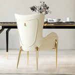 高級感あふれる無垢材・ステンレス製PUレザー チェア | おしゃれなインテリアに最適なリビングルーム用椅子 fmfd-5052