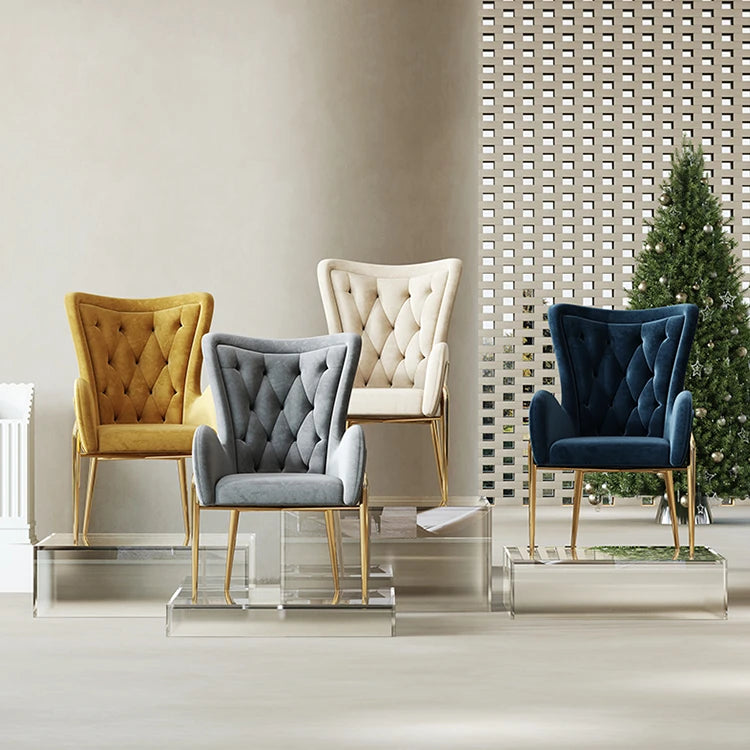 高級感あふれる無垢材・ステンレス製PUレザー チェア | おしゃれなインテリアに最適なリビングルーム用椅子 fmfd-5052