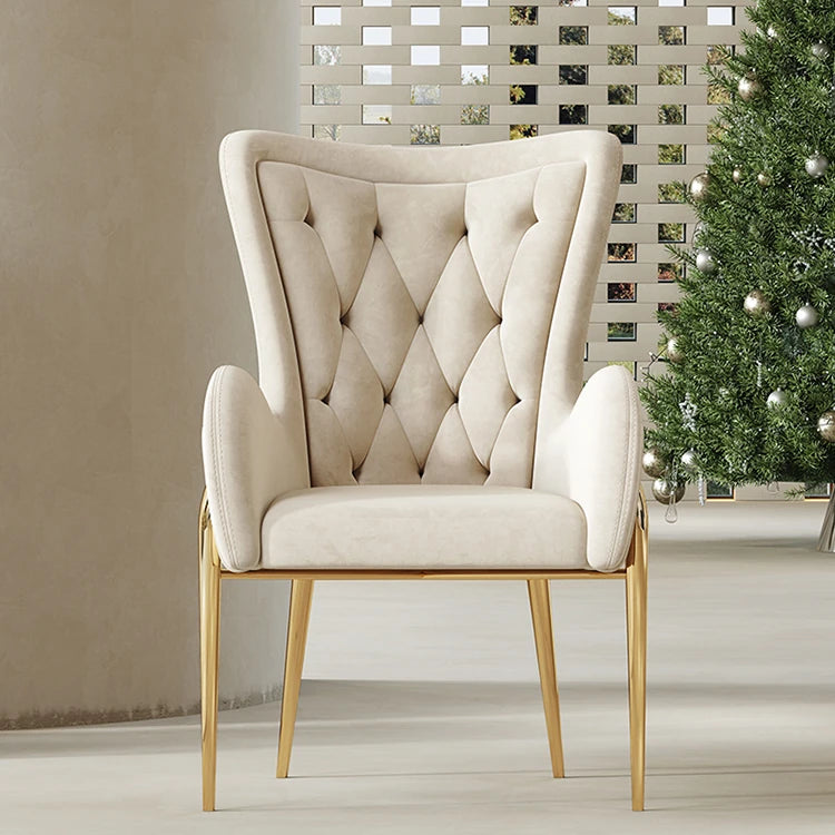 高級感あふれる無垢材・ステンレス製PUレザー チェア | おしゃれなインテリアに最適なリビングルーム用椅子 fmfd-5052