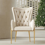 高級感あふれる無垢材・ステンレス製PUレザー チェア | おしゃれなインテリアに最適なリビングルーム用椅子 fmfd-5052