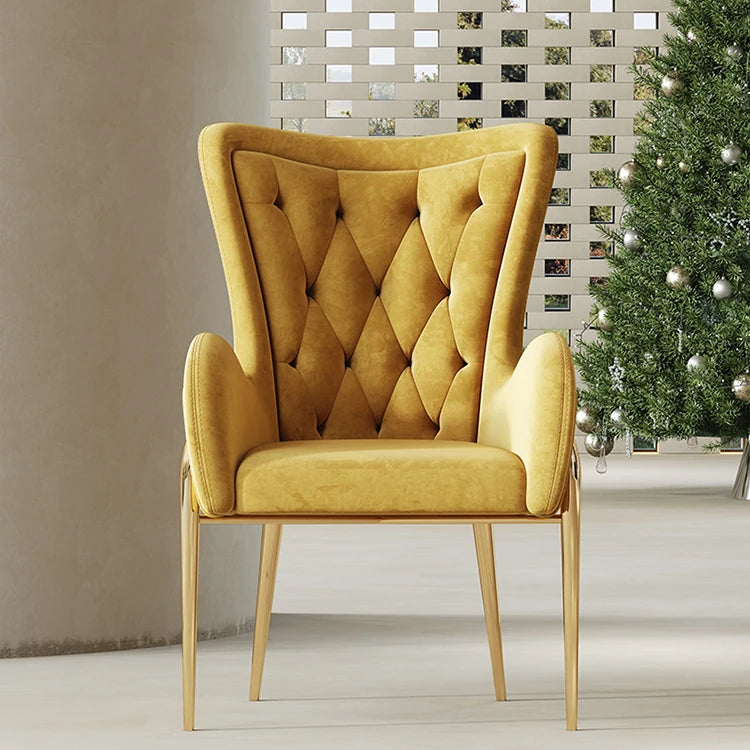 高級感あふれる無垢材・ステンレス製PUレザー チェア | おしゃれなインテリアに最適なリビングルーム用椅子 fmfd-5052