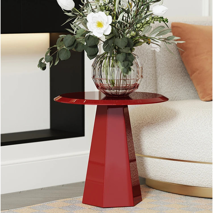 モダンデザインの赤いセンターテーブル|多層板製のスタイリッシュで機能的なインテリアアイテム fmfd-5055