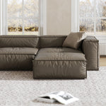 スタイリッシュなパイン・ダウン・合成皮革ソファー | モダンリビングの必需品 | 収納付き・快適な座り心地 fmfd-5056