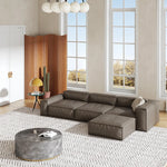 スタイリッシュなパイン・ダウン・合成皮革ソファー | モダンリビングの必需品 | 収納付き・快適な座り心地 fmfd-5056