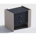 シンプルでスタイリッシュなオーク多層板ナイトテーブル - PUレザー引き出し付き、モダンなインテリアに最適! fmfd-5057