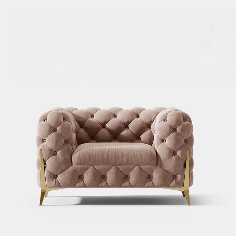 おしゃれなパインステンレス製ソファー|ラグジュアリーな深い青色・リビングルームに最適なデザイン fmfd-5060