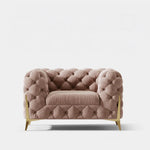 おしゃれなパインステンレス製ソファー|ラグジュアリーな深い青色・リビングルームに最適なデザイン fmfd-5060