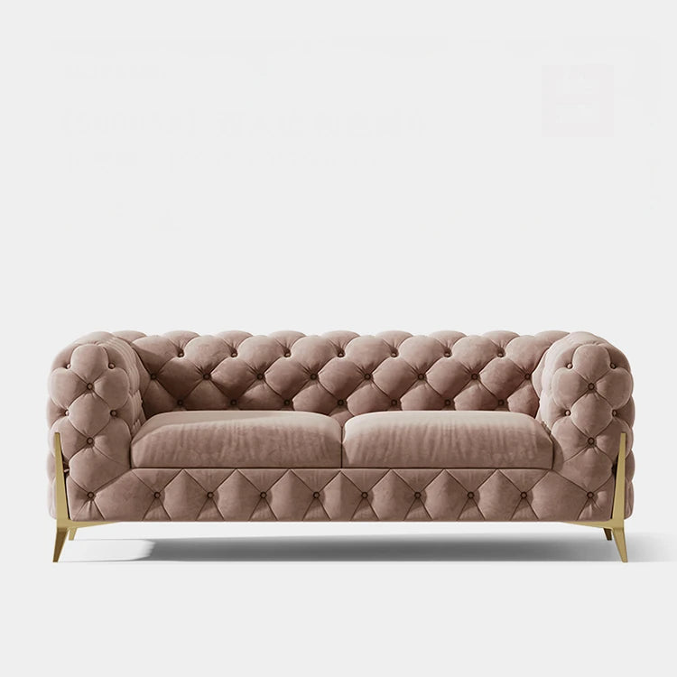 おしゃれなパインステンレス製ソファー|ラグジュアリーな深い青色・リビングルームに最適なデザイン fmfd-5060