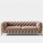 おしゃれなパインステンレス製ソファー|ラグジュアリーな深い青色・リビングルームに最適なデザイン fmfd-5060