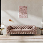 おしゃれなパインステンレス製ソファー|ラグジュアリーな深い青色・リビングルームに最適なデザイン fmfd-5060