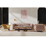 おしゃれなパインステンレス製ソファー|ラグジュアリーな深い青色・リビングルームに最適なデザイン fmfd-5060