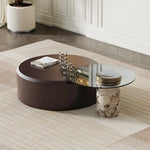 モダンデザイン センターテーブル 多層板と強化ガラス使用 おしゃれで機能的なリビング必須アイテム fmfd-5061