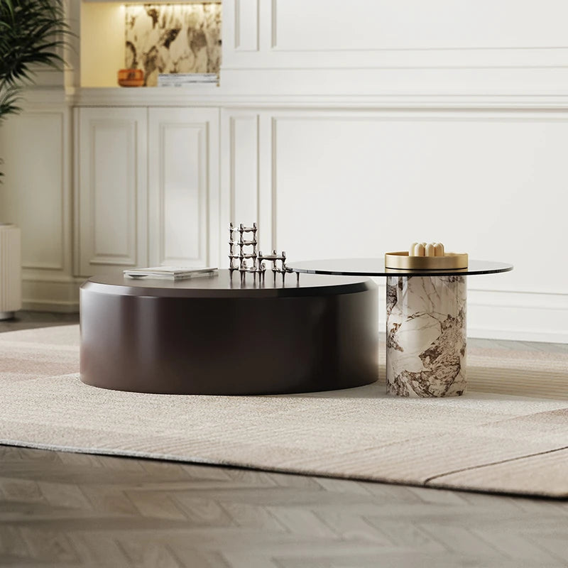 モダンデザイン センターテーブル 多層板と強化ガラス使用 おしゃれで機能的なリビング必須アイテム fmfd-5061