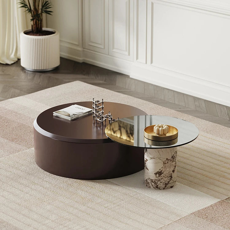 モダンデザイン センターテーブル 多層板と強化ガラス使用 おしゃれで機能的なリビング必須アイテム fmfd-5061