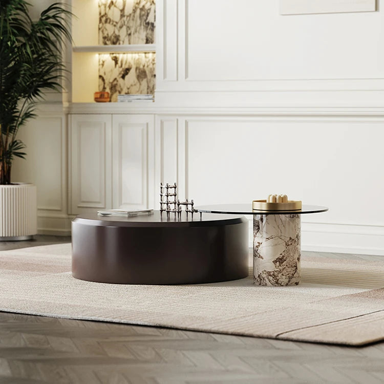 モダンデザイン センターテーブル 多層板と強化ガラス使用 おしゃれで機能的なリビング必須アイテム fmfd-5061