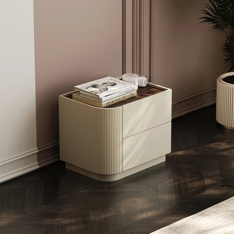 モダンデザイン ナイトテーブル 多層板製 おしゃれ収納家具 シンプルインテリア fmfd-5062